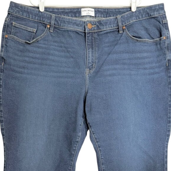 Lane Bryant Women's Mid Rise Straight Crop Denim Jeans Plus Sz 26 Flex Waistband - Picture 4 of 11